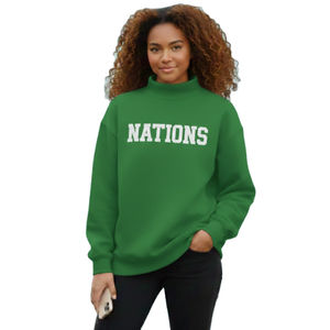 Sweat-shirt à col montant en molleton technique à manches longues pour femme avec logo imprimé personnalisé - Product Image 5