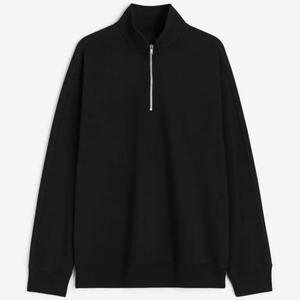 Streetwear à la mode haut à demi-fermeture éclair surdimensionné épaules tombantes coton mélangé polaire OEM & ODM imprimé Logo usine fabricant de gros - Product Image 5