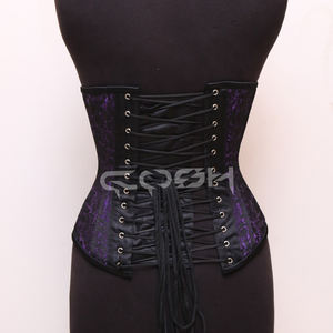 ผู้ผลิต OEM ODM ชุดกระชับสัดส่วนแบบรัดเอวทรงคอร์เซ็ทแฟชั่นลายแจ็คการ์ดสีม่วงเข้มสำหรับคนไซส์ใหญ่ - Product Image 6