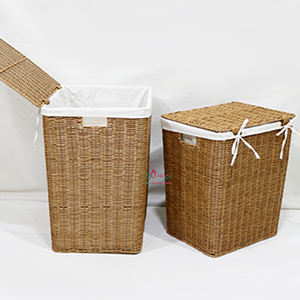 Panier en corde de jonc de mer fait à la main de qualité supérieure organisateur de stockage multifonctionnel de cuisine et de salon écologique - Product Image 2