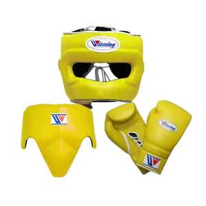 Jaune Top Qualité En Cuir Véritable Prix De Gros Gagner Boxe Sparring Gants De Boxe Head Guard Aine Guard MS-SP-561 - Product Image 4