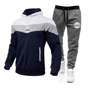 Conjunto Deportivo Informal de Invierno para Hombre, Talla Grande, Estampado, con Capucha, Color Sólido, Sudadera de Felpa con Bloques de Color y Pantalones - Product Image 4