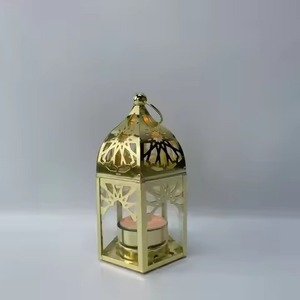 Faroles de Latón Marroquíes de Metal y Vidrio para Decoración Bohemia de Eid o Decoraciones de Ramadán - Product Image 5