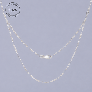 Collana a catena a croce pressata in argento sterling 925 da 0,3 mm, 20 pollici, 1,5 g, leggera, gioielli da donna - Product Image 1