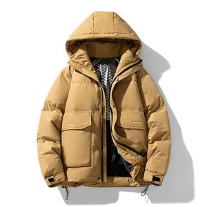 Veste matelassée pour hommes, manteau d'hiver épais thermique à capuche, parka en laine rembourrée, coupe-vent imperméable, vêtements d'extérieur - Product Image 1