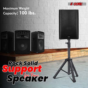 5 Core Speaker Stand <b>Tripod</b> Pair Heavy Duty Adjustable 36 Universal Mount for PA DJ Studio w Bag - Product Image 4