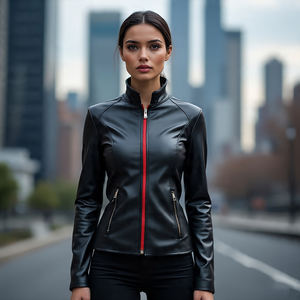 Chaqueta clásica de cuero genuino Vintage para mujer, abrigo de motociclista de piel de vaca con múltiples bolsillos, chaquetas de cuero de estilo callejero - Product Image 6