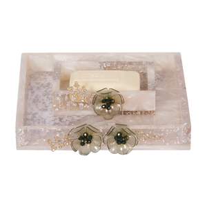 Plus haute qualité lumière résine Art luxe salle de bain accessoires gobelet porte-brosse à dents et plateau disponible large gamme pour salle de bain - Product Image 3