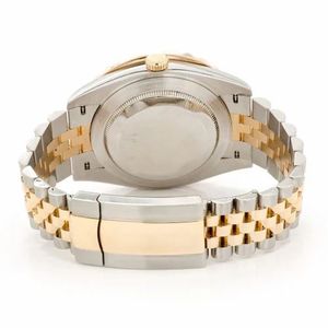 Montre de luxe Hip Hop bicolore or jaune avec diamants Moissanite et couronne à taille brillante ronde – Idée cadeau - Product Image 5