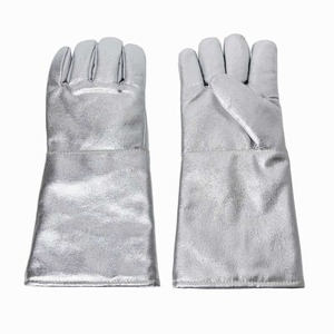 Gants de soudage MIG en cuir fendu et grain de vache anti-chaleur personnalisés à usage intensif Gants de sécurité pour le pouce et la paume renforcés - Product Image 1
