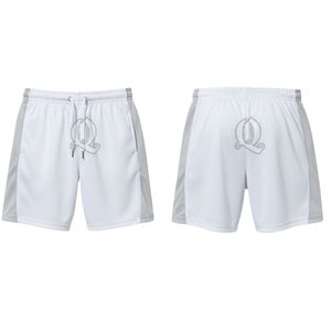 Custom <b>White</b> Floorball <b>Shorts</b> Grey Mesh Side Panels Lightweight Quick Dry Polyester Athletic Unisex Training <b>shorts</b> - Product Image 1