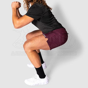 Pantalones cortos de gimnasio para hombre con diseño personalizado hecho en fábrica, ropa deportiva cómoda ecológica sólida, tela Oxford, cintura elástica - Product Image 2