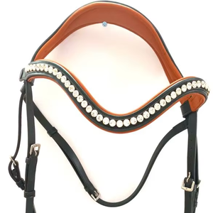 Cabestro de brida de caballo de cuero cómodo personalizado al por mayor con accesorios sucios tamaños disponibles - Product Image 4
