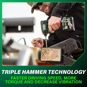 Kit de Atornillador de Impacto Inalámbrico de Alto Torque, Triple Martillo, Compacto y Ligero, con 2 Baterías, Mandril de 1/4 de Pulgada, Destornilladores Eléctricos - Product Image 5