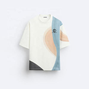 Personalizado de gran tamaño gota hombro pesado algodón orgánico impreso camisetas fabricante Boxy recortada camiseta para hombres - Product Image 5