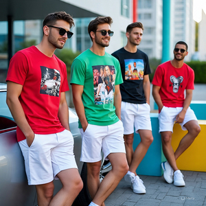 T-shirts à manches courtes de grande taille ensembles de shorts pour hommes ensembles jumeaux de course à pied de jogging et de sublimation ensembles de shorts imprimés surdimensionnés pour hommes - Product Image 2