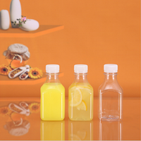 Bouteille d'eau carrée en plastique PET de qualité alimentaire jetable de 250 ml (9 oz) avec bouchon à vis, impression sérigraphique, modèle B0901, 150 pièces par boîte