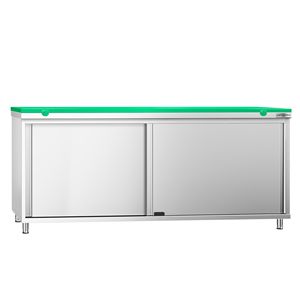 ตู้พื้นสแตนเลส PREMIUM - 2000x600 มม. - พร้อมประตูบานเลื่อน - รวม เขียงสีเขียว - Product Image 4