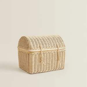 Caja de Almacenamiento Rectangular de Ratán Tejida a Mano con Tapa, Caja de Recuerdos Tejida Rústica para Decoración del Hogar y la Oficina - Product Image 3