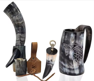 Mug en corne poli de style religieux viking authentique, écologique, de qualité supérieure, sans danger pour les aliments, étanche, couleur et taille personnalisées pour les Nordiques - Product Image 4