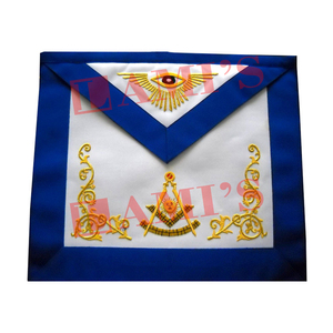 Delantal de oro de dos tonos Past Masters Precio al por mayor Bordado hecho a mano Masonic Regalia Delantal - Product Image 1