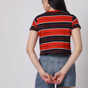 Tight Yoga mujeres manga corta gimnasio Crop Top camiseta Fitness transpirable correr entrenamiento deporte camisetas Crop Tops - Product Image 2