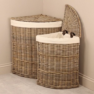 Rattan Wicker <b>Corner</b> Laundry <b>Basket</b> Handmade Storage <b>Baskets</b> Natural Rattan Modern Multifunction Made in Viet Nam - Product Image 1