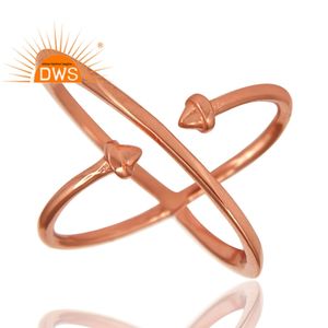 Hot Selling Sterling <b>Silver</b> Rose Gold <b>Plated</b> Cross Style Ring Custom Jewelry For Women Gift For Her - Product Image 2