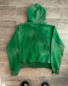 Nouveaux sweats à capuche zippés de haute qualité pour hommes lavage à l'acide recadrée épaule tombante Logo personnalisé épais 100% coton sur la taille sweats à capuche zippés - Product Image 1