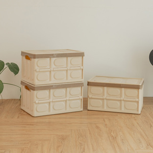 Taiwan Portable <b>Folding</b> PP Green <b>Storage</b> <b>Box</b> Large Capacity Home <b>Storage</b> Set Camping Tools Organization 3pcs Plastic Material - Product Image 1