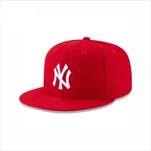 2023 Wholesale Custom 3D Embroidered Red NY Snapback Hats / Various Colors Available Snapback Cap Custom Logo 6 Panel Sports Hat