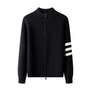 Pull en laine d'hiver standard pour homme JAC22 W2168, logo personnalisé sur le devant, tricot uni, luxe léger, haut de gamme, décontracté, anti-boulochage - Product Image 4