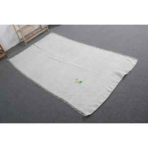 Alfombra Turca Vintage con Acentos Turcos, 6.4x3.5 pies, Alfombra con Borde Blanco de Lana - Product Image 2