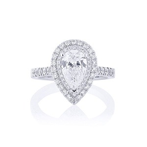 แหวนเพชรสำหรับปลูกในห้องแล็บสีเงินทอง10K สุดพิเศษพร้อมลูกแพร์1กะรัต VVS2ตัดอีจีไอจีได้รับการรับรองจริยธรรมขายส่ง - Product Image 6