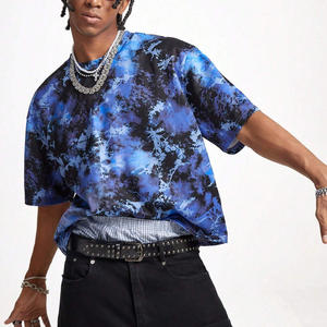 Custom breathable summer tie dye <b>tshirts</b> for men oem cotton fabric with logo print options and private label services - Product Image 5