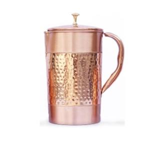 Pichet en cuivre vieilli écologique fait main, design martelé, style classique avec couvercle – Meilleure vente - Product Image 5