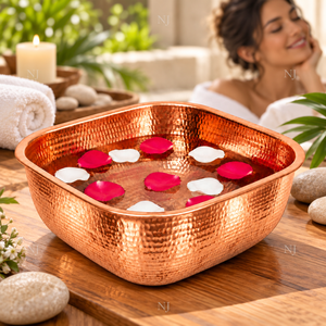 Cuenco de pedicura de cobre puro martillado NJ, cuenco ecológico para spa de pies, cuenco de masaje, cuenco de pedicura de gran venta - Product Image 2