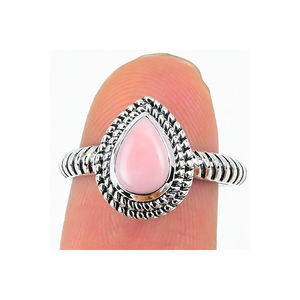 Plata de Ley 925 sólida, joyería fina hecha a mano, anillos, pera, Ópalo rosa, piedras preciosas, precio al por mayor, boda, regalo de San Valentín para ella - Product Image 3