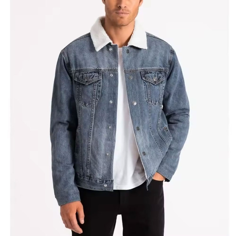 100 Cotton Denim Jackets Men Casual