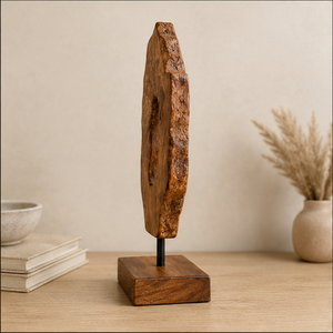 Sculpture abstraite en bois, décoration artistique, forme irrégulière, faite à la main, minimaliste, décoration de table, décoration de la maison, pièce d'art pour le salon - Product Image 6