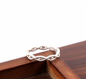 Anillo de Plata de Ley 925 para Mujer, Anillo Clásico de Banda con Nudo Trenzado, Anillo de Eternidad - Product Image 2