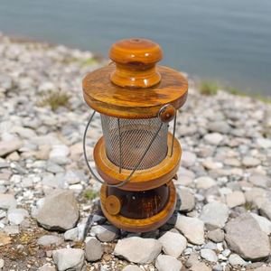 Linterna de madera de diseño elegante de latón AK, tarro de vela de Calidad única decorativa a bajo precio para decoración de Hotel/decoración del hogar - Product Image 2