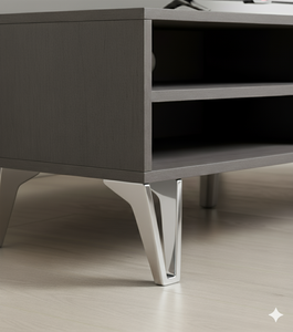 Patas de Muebles Modernas en Forma de T de Plástico ABS Plateado de 15 cm, Acabado Resistente a los Arañazos, para Sofá, Mueble de TV, Cocina, Sala de Estar, Taller - Product Image 2