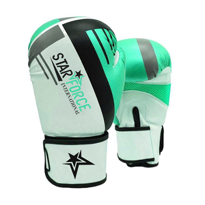 Guantes de boxeo personalizables de competición PU con material de cuero con logotipo personalizado con oro de respuesta rápida, cuero de vaca - Product Image 3