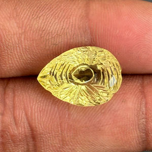 Quartz citron fait à la main du fabricant direct jaune naturel coupe poire en vrac traité thermiquement fabrication de bijoux en pierre calibrée polie - Product Image 4