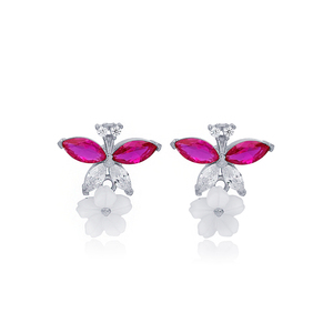 Pendientes minimalistas de Plata de Ley 925 con diseño de flor, joyería turca hecha a mano - Product Image 3