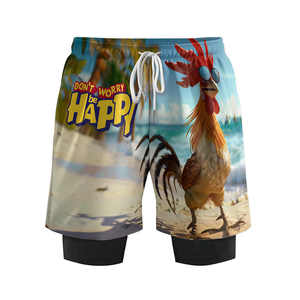 USA Hot-vente 2 en 1 Short Compression Bjj Mma Couche Doublée Athlétique Bloc de Couleur Fitness Costume Sport Workout Hommes Court - Product Image 4