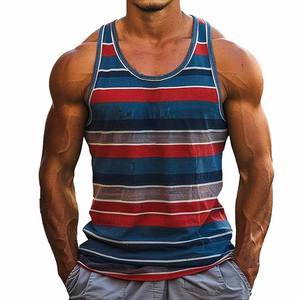 Débardeur Singlet pour hommes en polyester et coton pour les activités décontractées et de fitness, idéal pour les séances d'entraînement d'été - Product Image 1