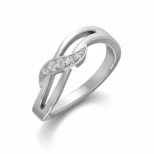 แหวนทอง 14K ประดับเพชรทรงบิด |   เพชรทรงบริลเลียนต์ 0.07 กะรัต - Product Image 1