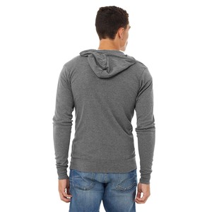 Sweat-shirt à capuche léger pour homme avec fermeture éclair, broderie et impression numérique - Product Image 3